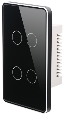 25- Switch 4 gang black frameless (Switch_4CH_Black)